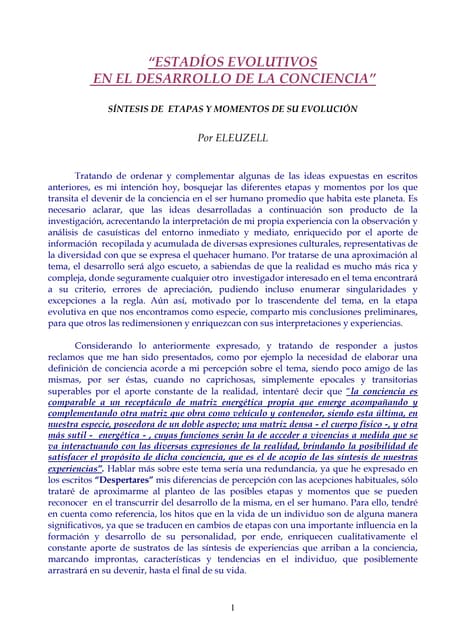 Estadíos evolutivos en el desarrollo de la conciencia