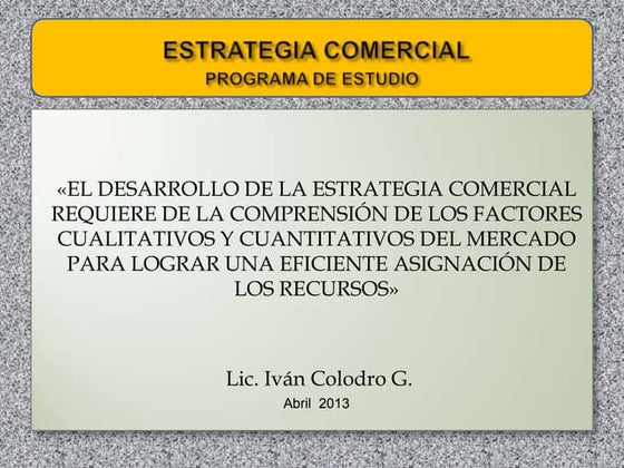 Estrategia comercial
