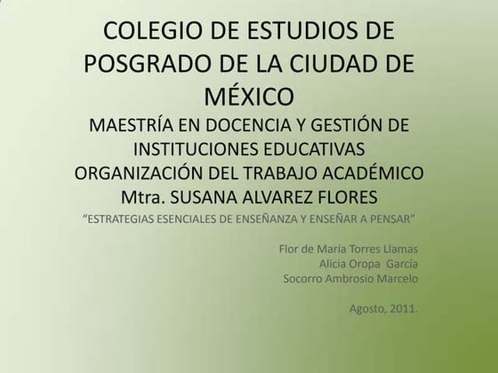 Estrategias de enseñanza
