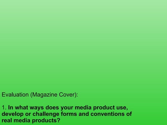 Evaluation quest 1 magazine cover