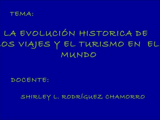 Evolucion del turismo