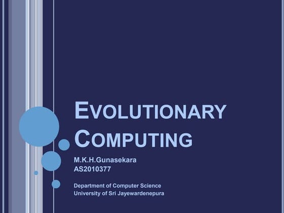 Evolutionary Computing