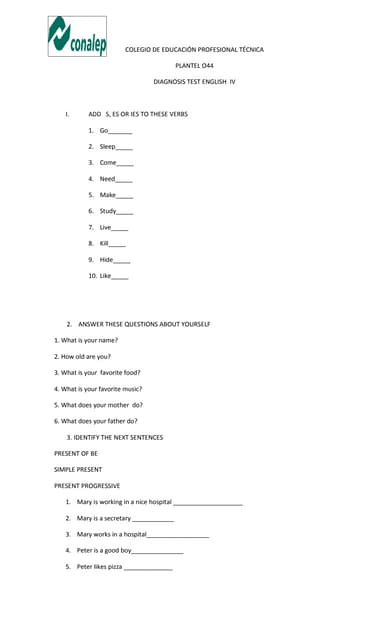 Examen diagnostico