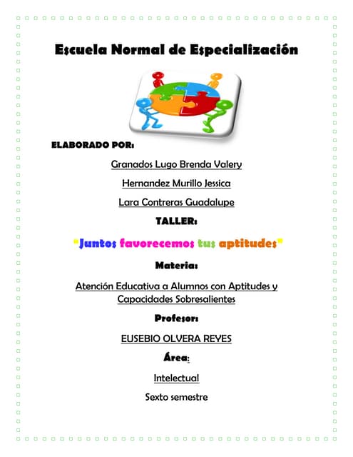 Excelente  material para trabajar aptitudes sobresalientes