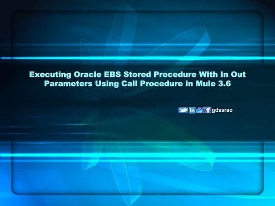  Stored Procedure With In Out Parameters in Mule 3.6