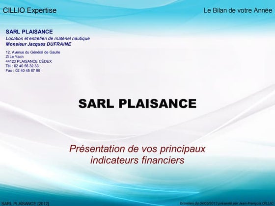 Présentation de bilan