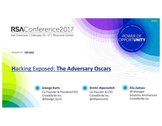 Hacking exposed : The adversary Oscars