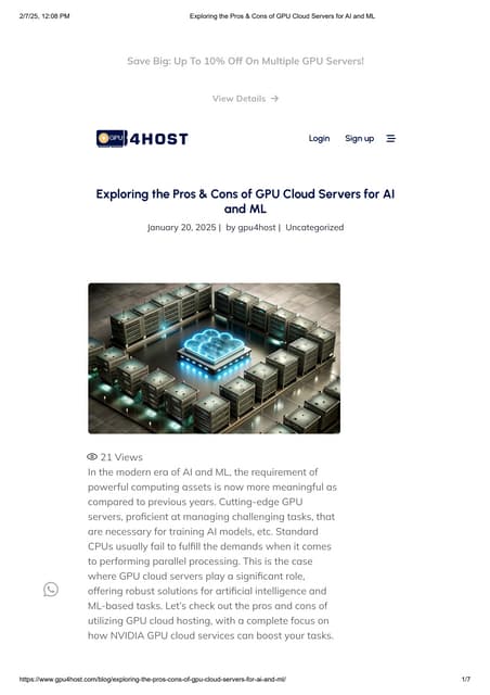 Exploring the Pros & Cons of GPU Cloud Servers for AI and ML.pdf