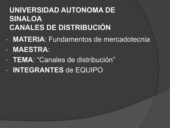 Canales de distribucion