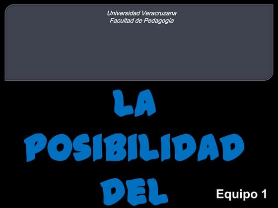 la posibilidad del conocimiento