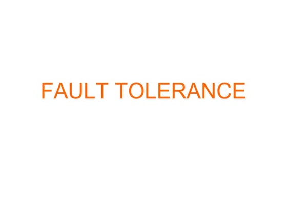 Fault tolerance  and computing