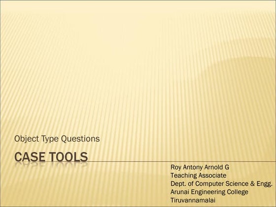 CASE TOOLS Questions