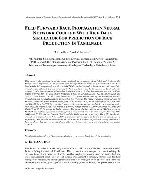 Feed forward back propagation neural