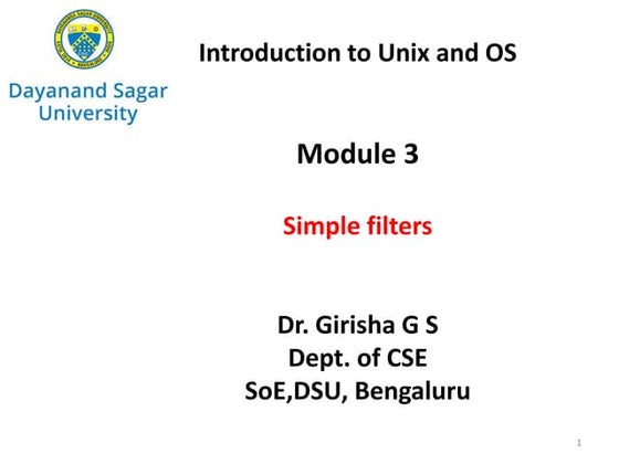 Unix - Filters