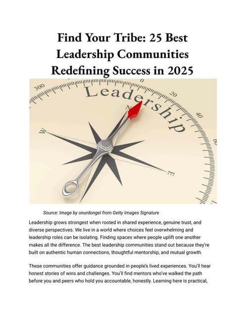 Find Your Tribe_ 25 Best Leadership Communities Redefining Success in 2025.pdf