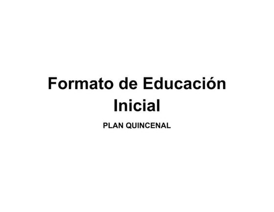  Formatos de Planificacion