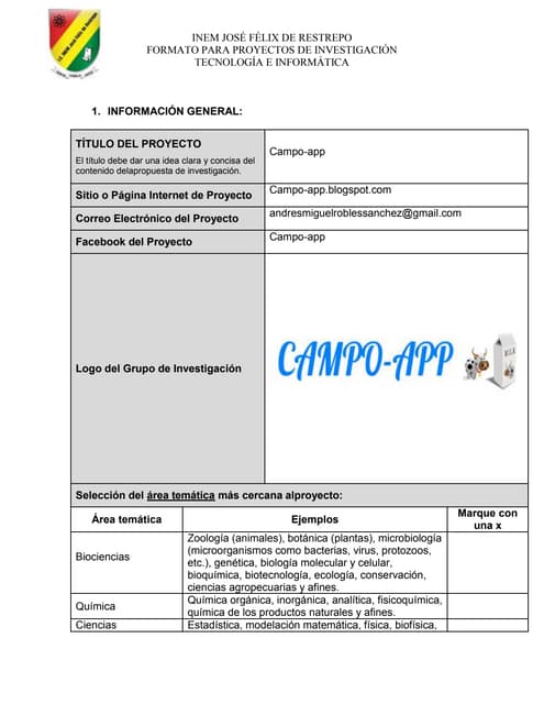 Formato de proyectos 2014
