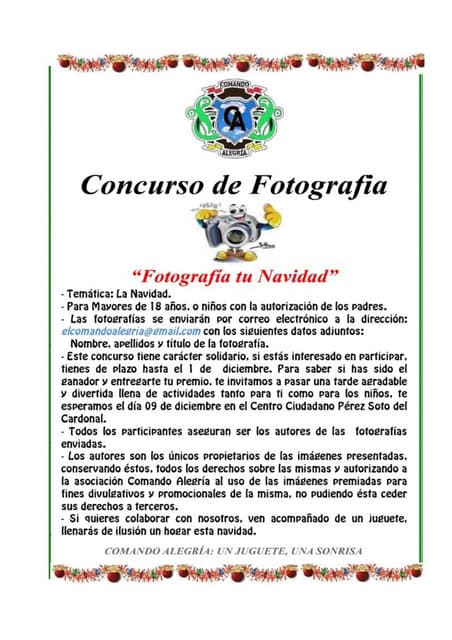 Bases Concurso Solidario Fotografía tu Navidad