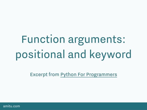 Function arguments In Python