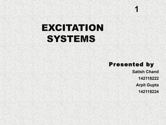 Functions and performance requirements of excitation systems