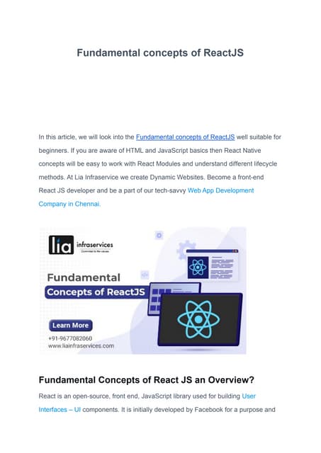 Fundamental concepts of react js