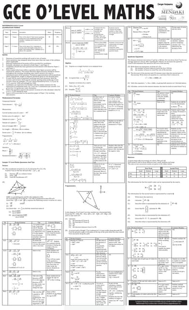 Gce o level maths final