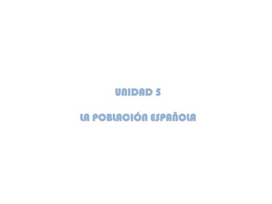 Tema 5. La población española (I) Fuentes demográficas y movimientos de pobla...