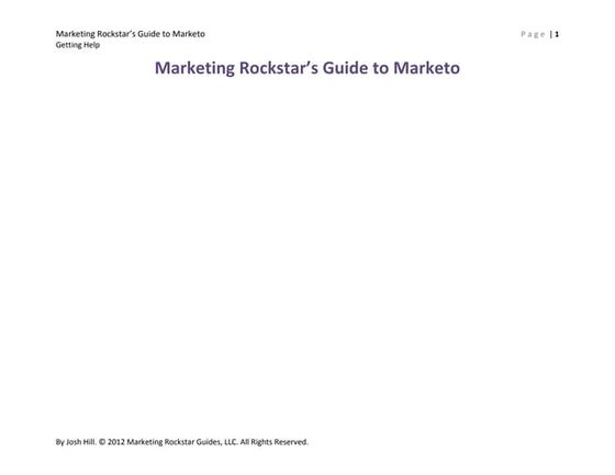 Getting Help with Marketo