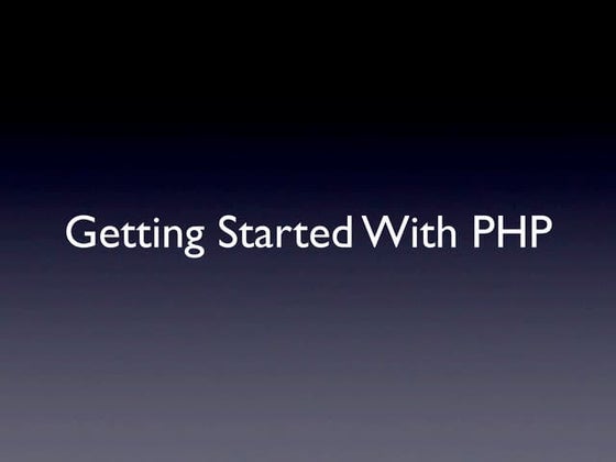 GettingStartedWithPHP
