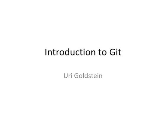 Intro to Git and GitHub