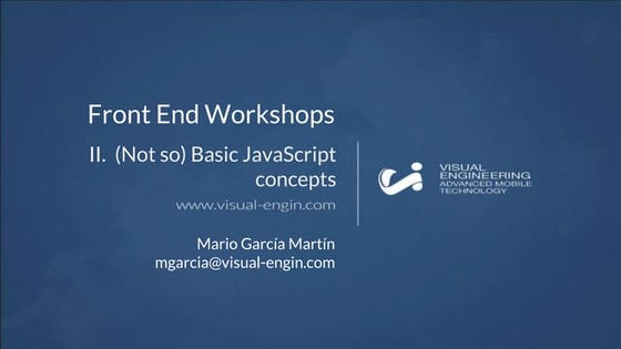Workshop 1: Good practices in JavaScript