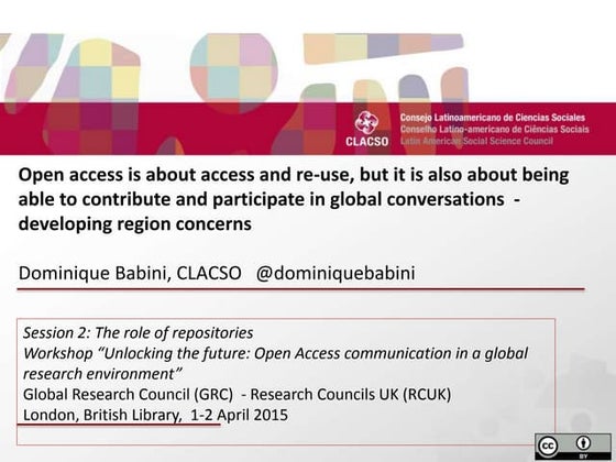 Open access is about access and re-use, but it is also about being able to co...