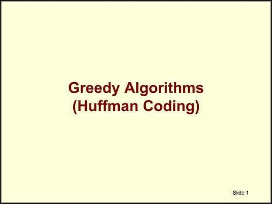 Greedy Algorithms  Huffman Coding.ppt