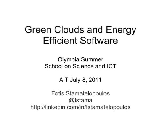 Cloud-based Energy Efficient Software
