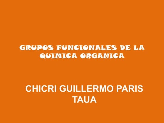 Grupo funcionales de la química organica