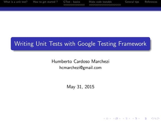 C++ Unit Test with Google Testing Framework