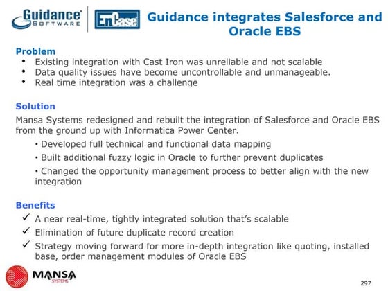Guidance Software integrates Salesforce and Oracle EBS