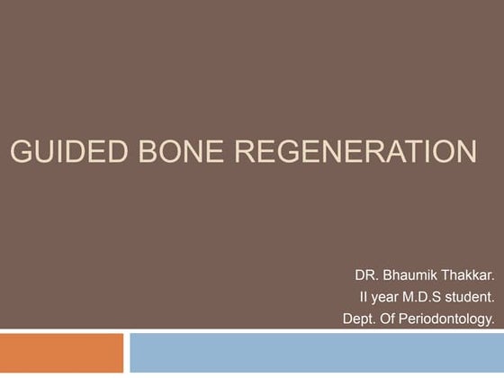 Guided bone regeneration