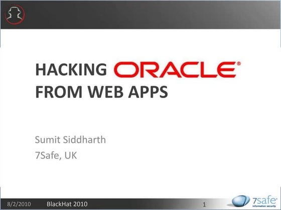 Hacking Oracle From Web Apps 1 9