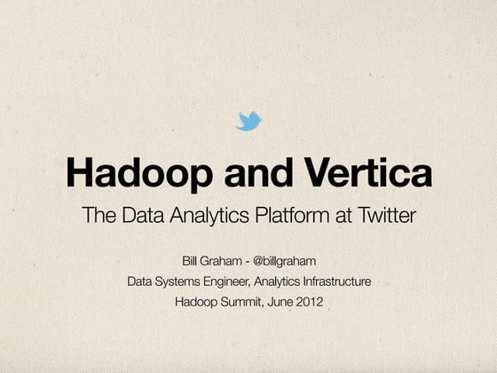 Hadoop and Vertica: Data Analytics Platform at Twitter