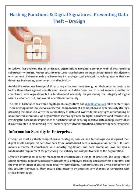 Hashing Functions & Digital Signatures  Preventing Data Theft - DrySign.pdf