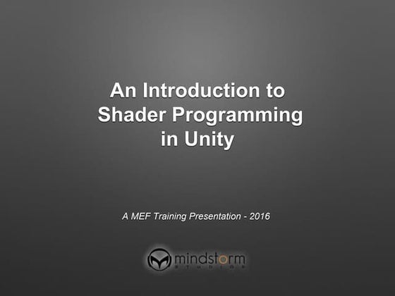 Shader Programming With Unity