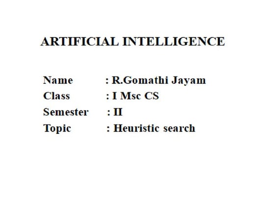 Heuristic search