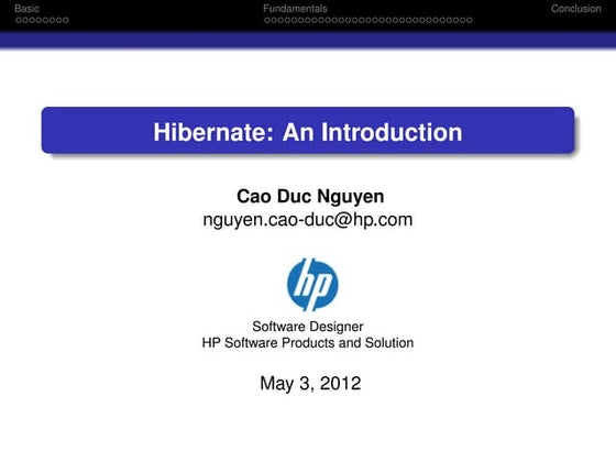 Hibernate An Introduction