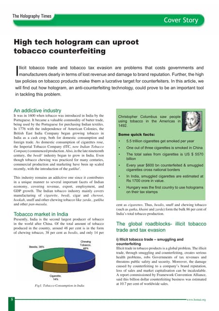 High tech hologram can uproot tobacco counterfeiting