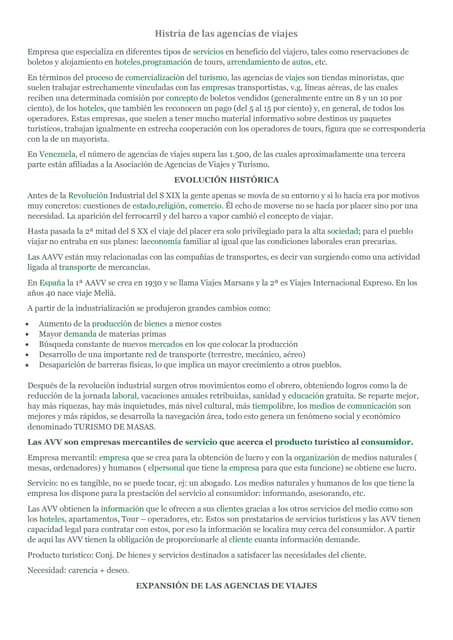 Histria de las agencias de viajes