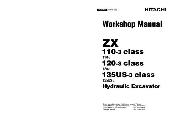 Hitachi zaxis zx 110 3 excavator service repair manual