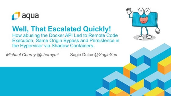 How abusing the Docker API led to remote code execution same origin bypass an...
