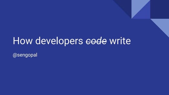 How developers write documentation