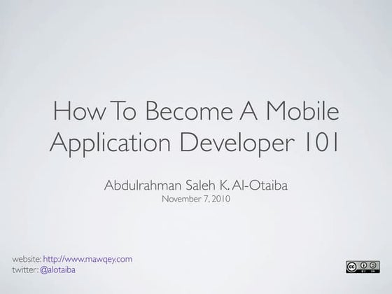 How To Become A Mobile Application Developer 101